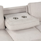 U_STYLE Upholstery Sleeper Sectional Sofa with Storage Space, USB port, 2 cup holders on Back Cushions(same sku; WY000335AAA) - Grand Goldman Shop
