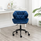 Eldon Diamond Tufted Adjustable Swivel Office Chair, Blue - Grand Goldman