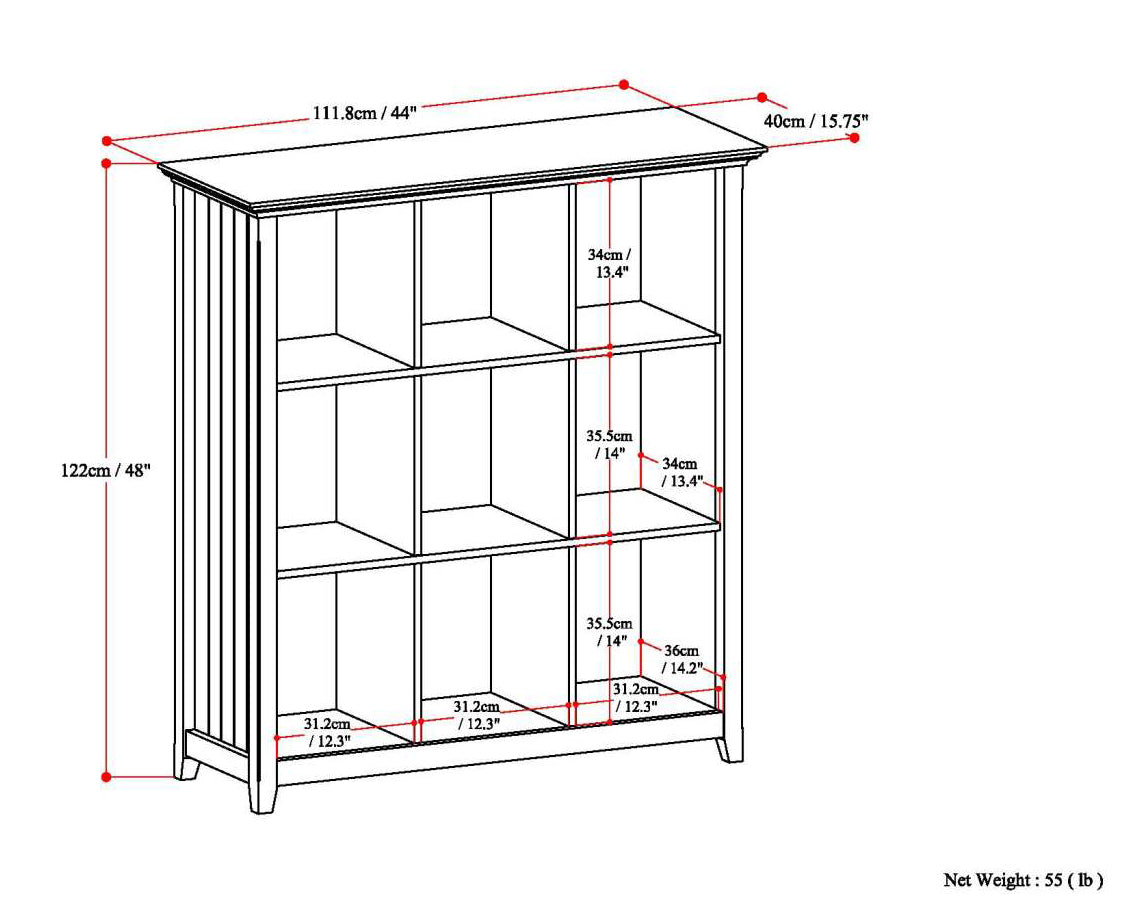 Acadian - 9 Cube Bookcase and Storage Unit - Black | Premium Home Decor - Grand Goldman