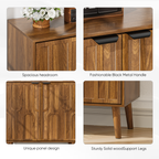 Farmhouse Style Sideboard Buffet Cabinet with Storage, Walnut Wood Coffee Bar Cabinet, 31.5' W - Grand Goldman Shop