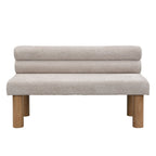 Upholstered Dining Bench, End of Bed, Entryway Bench, Ottoman for Dining Room, Bedroom, Living Room, Rubber Wood Leg 300 LBS Support, Light Grey - Grand Goldman Shop