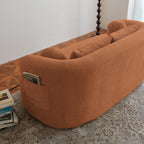 Sofa-in-a-Box, Memory Foam 2-Seater Couch, No Installation & Easy to Transport, Deep Seat Modern Sofa with chenille Fabric, Couch for Living Room, Bedroom, Apartment, Home Office,Orange - Grand Goldman Shop