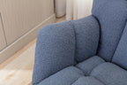 050-Teddy Fabric Rocking Gilder Nursery Chair For Living Room Indoor,Light Blue - Grand Goldman Shop