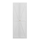 White Metal Adjustable 2-Door Storage Cabinet with Powder-Coated Steel, Tall Kitchen Pantry Cabinet with Adjustable Shelves f