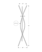 Coat Rack, Hall Tree, Free Standing, 3 Hooks, Entryway, 72'h, Bedroom, Black Metal, Contemporary, Modern - Grand Goldman Shop