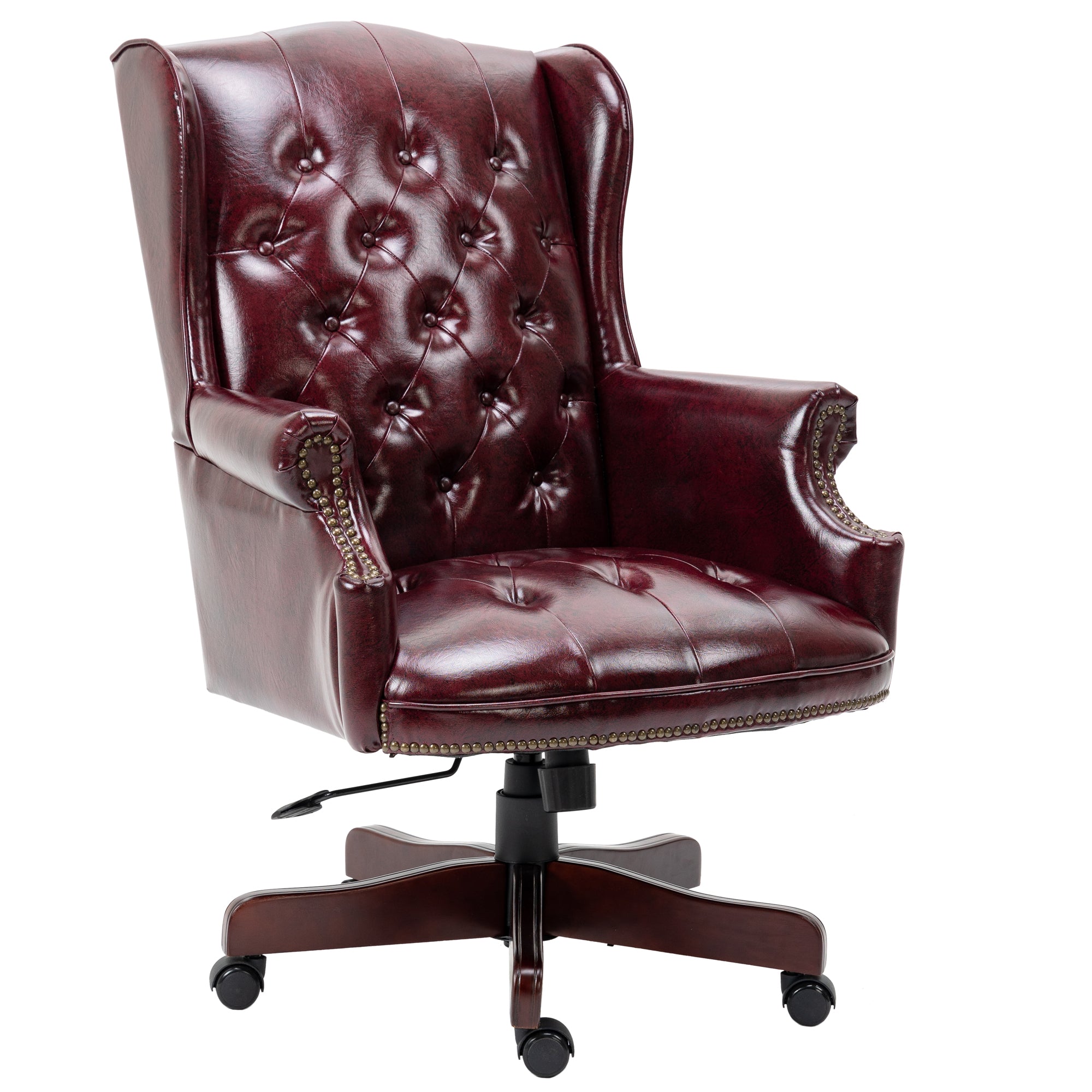 Executive Office Chair  Comfortable Desk Chair - Ergonomic Design - Thick Padded Seat and Backrest - PU Leather Desk Chair wi