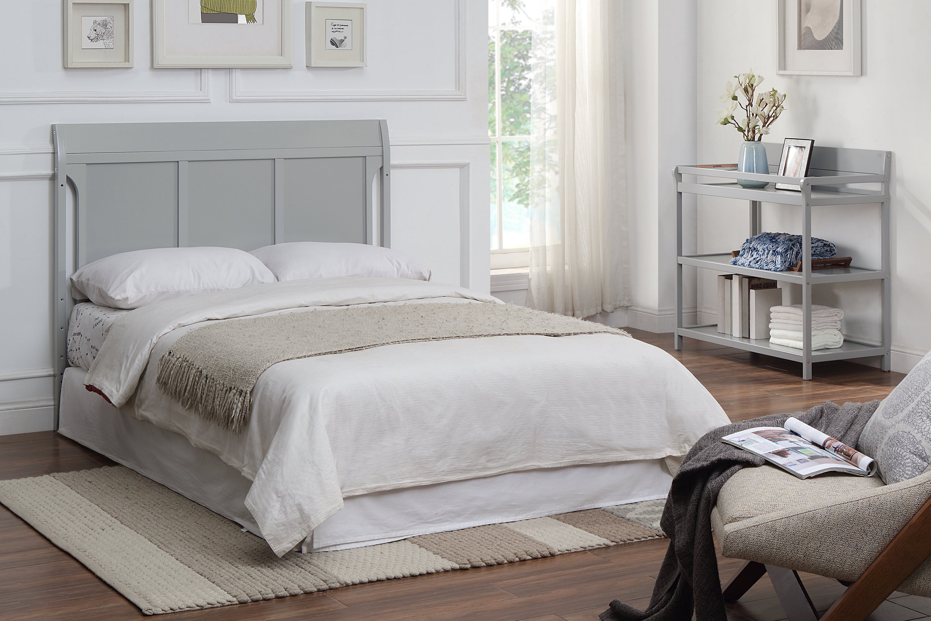 Shailee 4-in-1 Convertible Crib Gray | Premium Home Decor - Grand Goldman