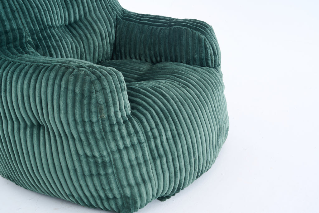 010-Soft Fluffy Corduroy Fabric Bean Bag Chair Filled With Memory Sponge,Green - Grand Goldman Shop