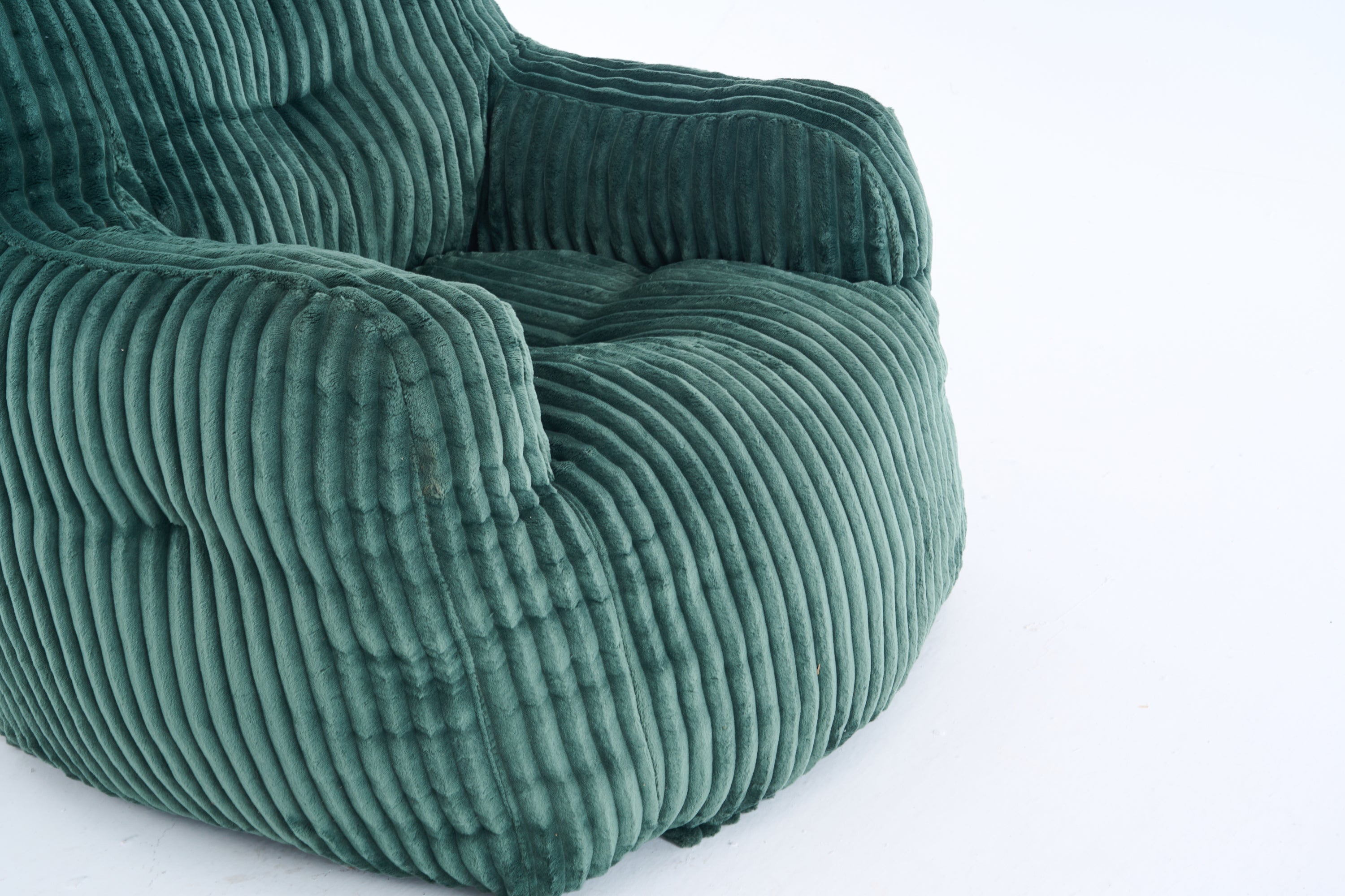 010-Soft Fluffy Corduroy Fabric Bean Bag Chair Filled With Memory Sponge,Green - Grand Goldman Shop