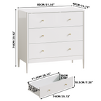 3 Drawer Dresser Chest, Modern White Storage Cabinet, MDF Wood Organizer for Bedroom, Living Room, Entryway, Small Space Furniture - Grand Goldman Shop