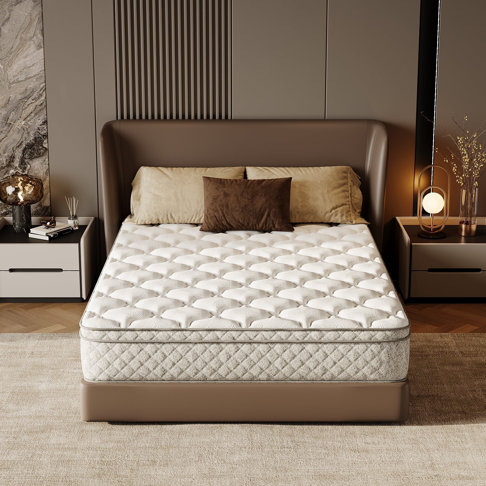 Full Size Mattress,12 Inch Hybrid Full Mattress in a Box with Memory Foam and Pocket Spring for Pressure Relief & Comfort Sleep & Zoned Support, Medium Firm,CertiPUR-US & OEKO-TEX - Grand Goldman Shop
