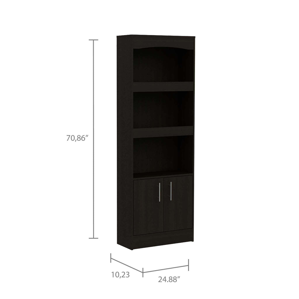Durango Bookcase, Three Shelves, Double Door Cabinet | Premium Home Decor - Grand Goldman