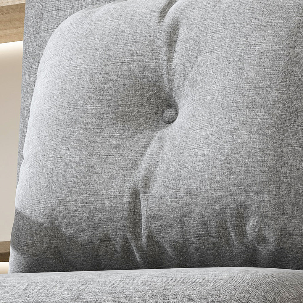 Folding Sofa Bed 5-in-1 Convertible Chair with Adjustable Backrest and Pillow, Grey Flannelette, Compact Design - Grand Goldman Shop