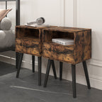 Two Sets of Nightstand,Modern Bedside Table with Storage Drawer and Open Wood Shelf, for Living Room, Bedroom and Small Spaces, Accent Night Stand, Easy Assembly - Grand Goldman Shop