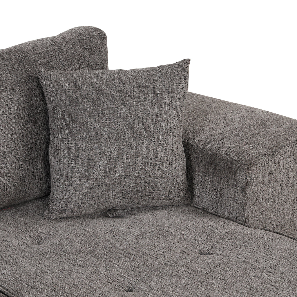 104.5' Modern L-Shape 3 Seat Reversible Sectional Couch, Pull Out Sleeper Sofa with Storage Chaise and 2 Stools for Living Room Furniture Set,Knox Charcoal (old sku:SG000431AAA) - Grand Goldman Shop