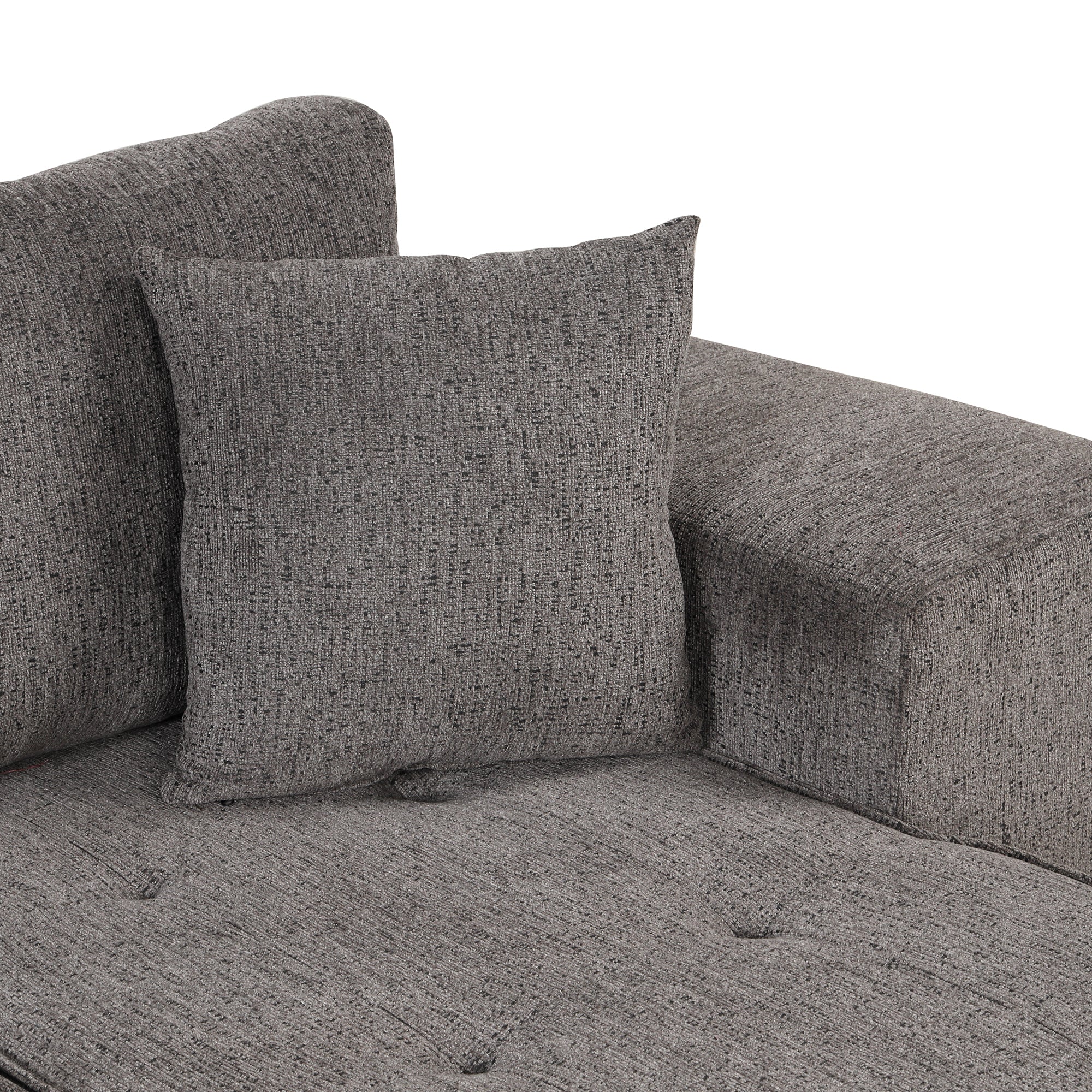 104.5' Modern L-Shape 3 Seat Reversible Sectional Couch, Pull Out Sleeper Sofa with Storage Chaise and 2 Stools for Living Room Furniture Set,Knox Charcoal (old sku:SG000431AAA) - Grand Goldman Shop