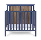Connelly Mini Crib With Mattress Pad Midnight Blue/Vintage Walnut - Grand Goldman