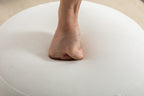 006-Soft Velvet  Round Ottoman Footrest Stool,Ivory - Grand Goldman Shop