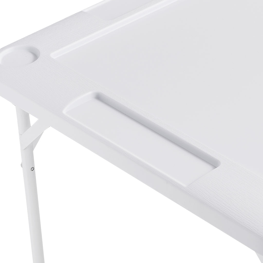 Mahjong Table 4 Player Folding Card Table & 4 Cup Holders Chip Trays White | Premium Home Decor - Grand Goldman