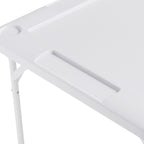 Mahjong Table 4 Player Folding Card Table & 4 Cup Holders Chip Trays White | Premium Home Decor - Grand Goldman