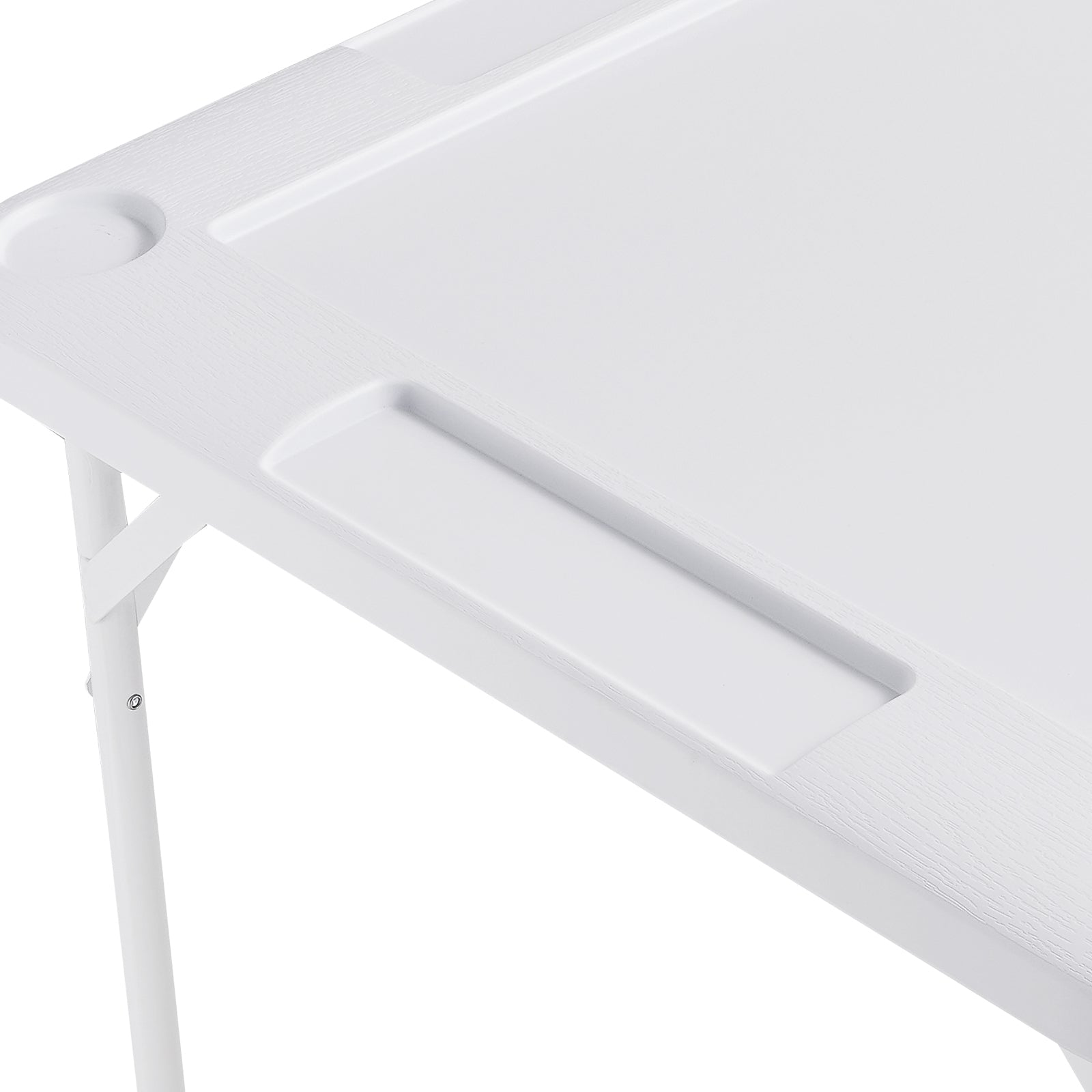 Mahjong Table 4 Player Folding Card Table & 4 Cup Holders Chip Trays White | Premium Home Decor - Grand Goldman