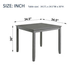 Wooden Dining Square Table, Kitchen Table for Small Space, 4 Person Dining Table, Gray ONLY THE TABLE - Grand Goldman Shop
