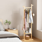 Coat Racks solid wood hanger 18.9* 11.8*71in Solid environmental protection easy to assemble beautiful can be placed in the bedroom/entrance/living room (wood color) - Grand Goldman Shop