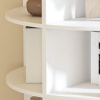Rotating Shoe Rack Tower, 7-Tier Spinning Storage Rack, Free Standing 360° Revolving Organizer in White with Durable PVC Construction - Grand Goldman Shop