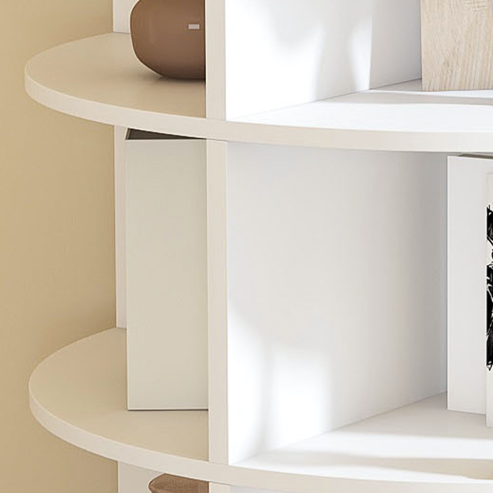 Rotating Shoe Rack Tower, 7-Tier Spinning Storage Rack, Free Standing 360° Revolving Organizer in White with Durable PVC Construction - Grand Goldman Shop