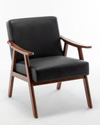 Mid-Century Modern Wingback Accent Chair with Solid Wood Frame and Extra-Thick Backrest – Lounge Chair for Living Room, Bedroom, or Reading Room - Grand Goldman Shop