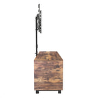 Rustic Brown TV Console with push-to-open Storage Cabinet for TV up to 65in Wood &glass TV Stand for Living Room Bedroom - Grand Goldman Shop