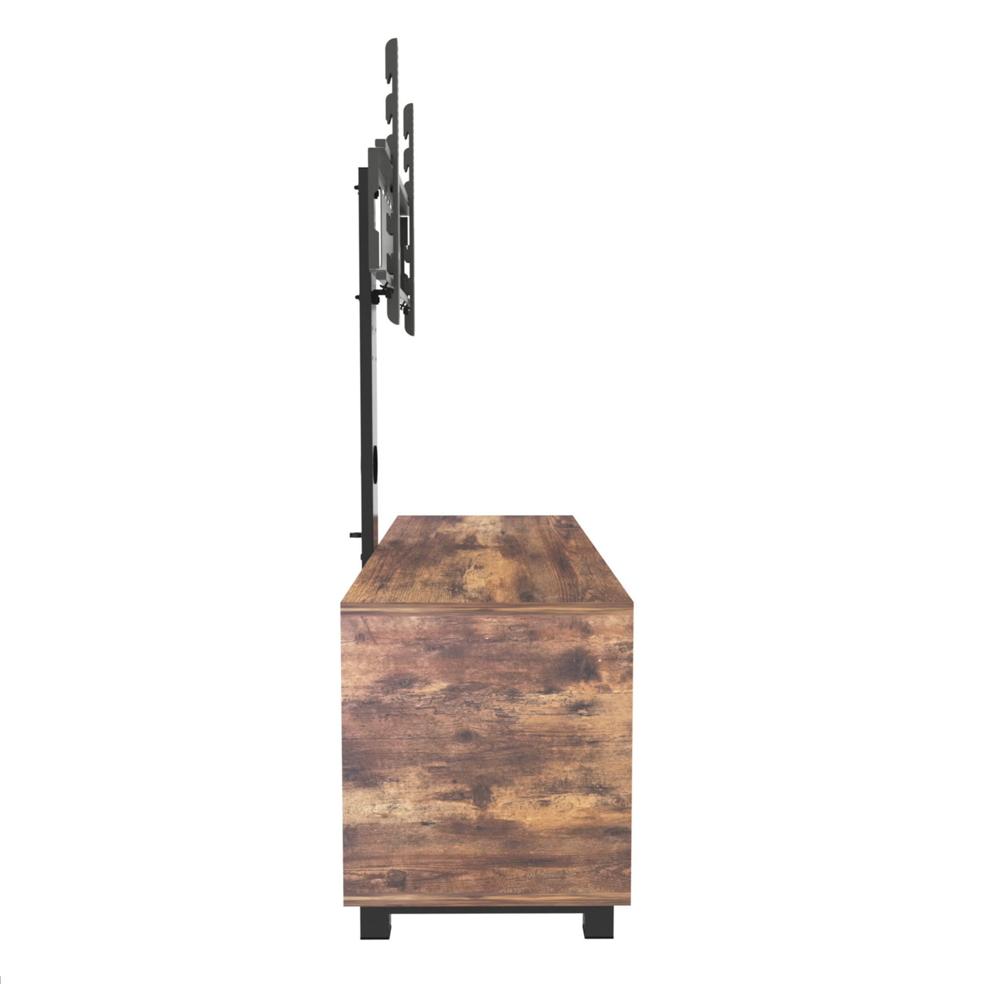 Rustic Brown TV Console with push-to-open Storage Cabinet for TV up to 65in Wood &glass TV Stand for Living Room Bedroom - Grand Goldman Shop