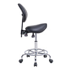Saddle Stool Chair with Backrest Swivel Hydraulic Ergonomic Tilt Seat Chair with Wheels Footrest for Medical Hospital Clinic 