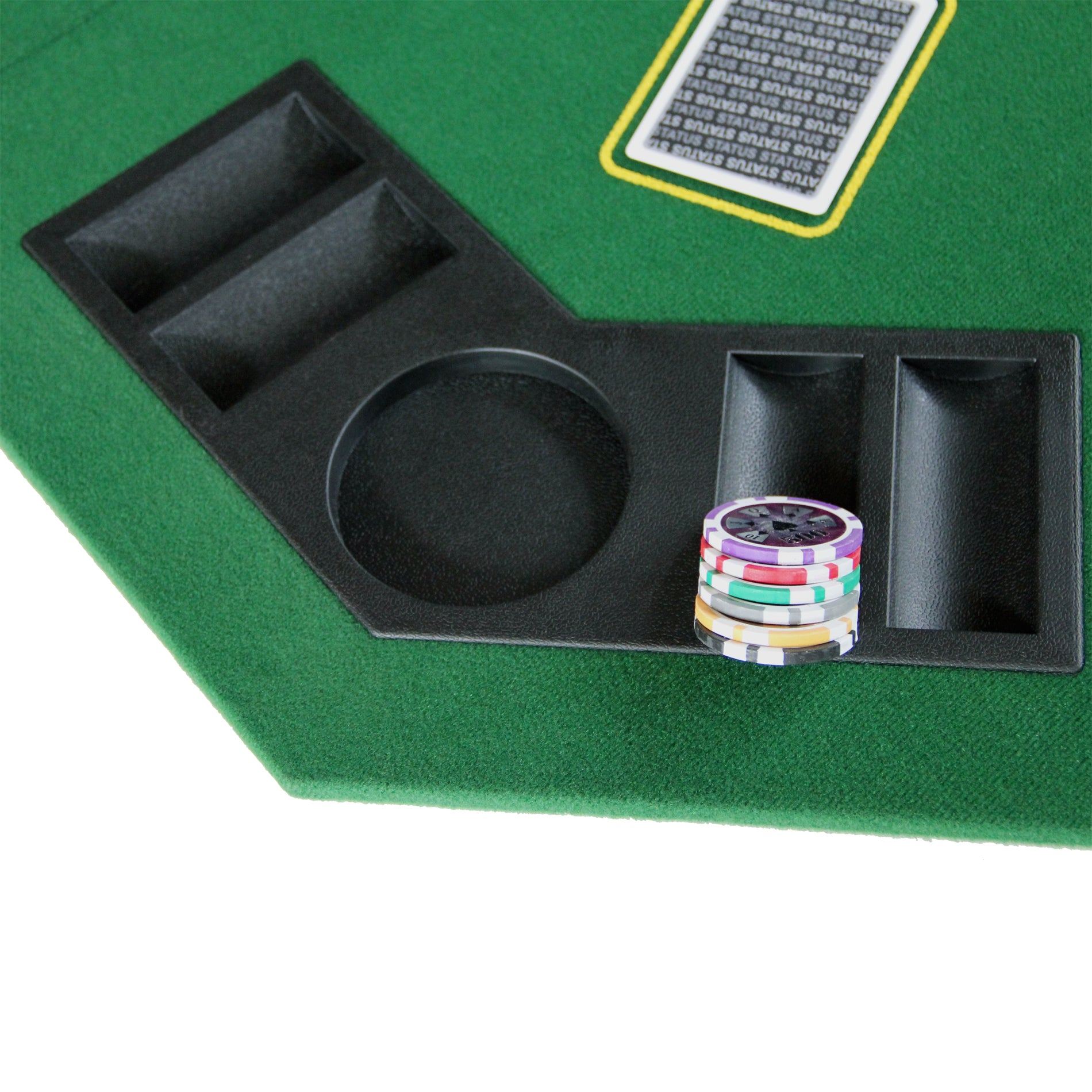 INO Design 48' Folding Poker Tabletop for 8-Player Texas Holdem Octagon Casino Game Portable Layout Mat Green | Premium Home 