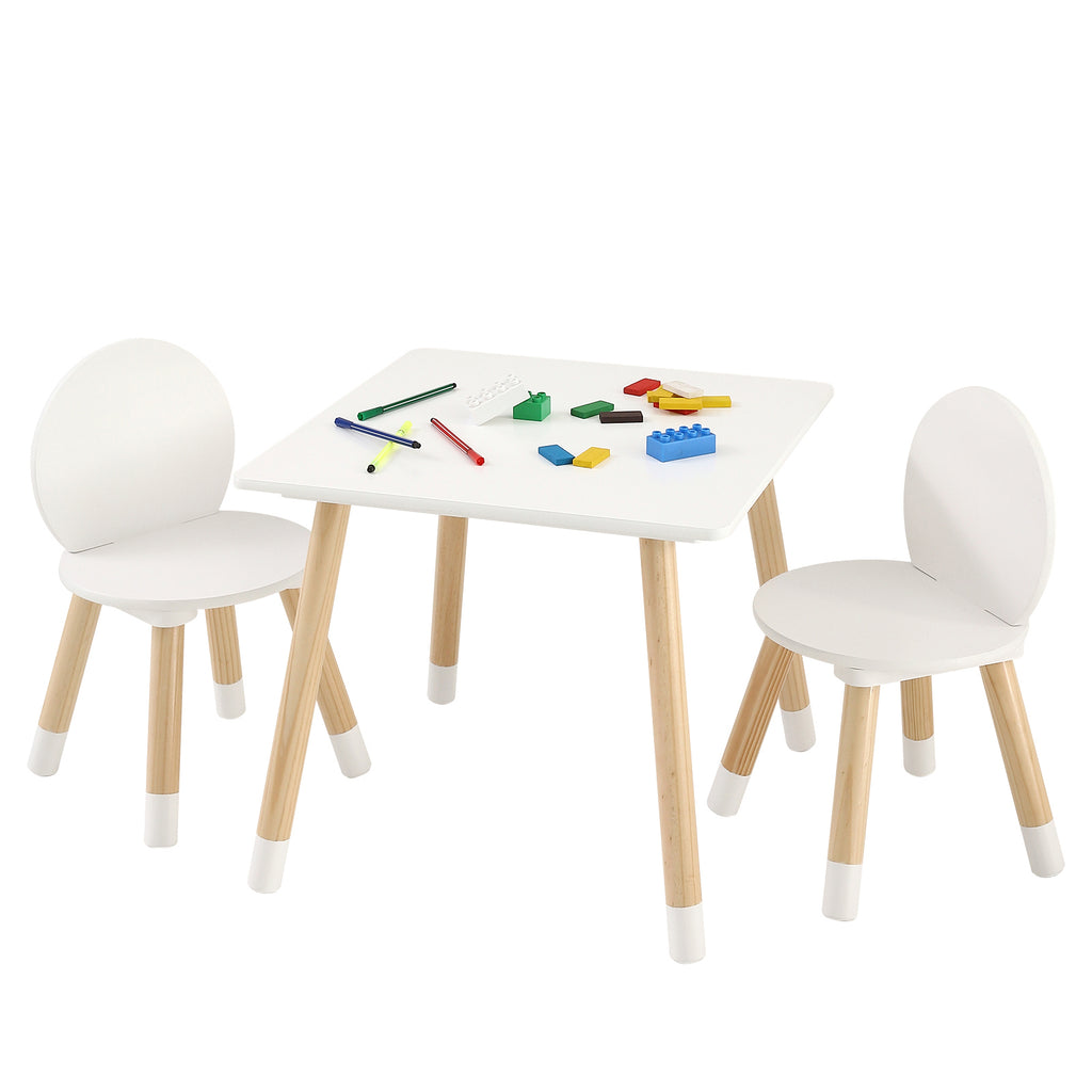 Kids Table and 2 Chairs Set, Toddler Table and Chair Set, Children Multi-Activity Table for Art, Craft, Reading, Learning, 1 