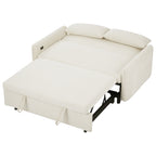Modern Convertible Pull-out Sofa Bed with USB Ports and Pillows, Beige Corduroy, 57.48 inches - Grand Goldman Shop