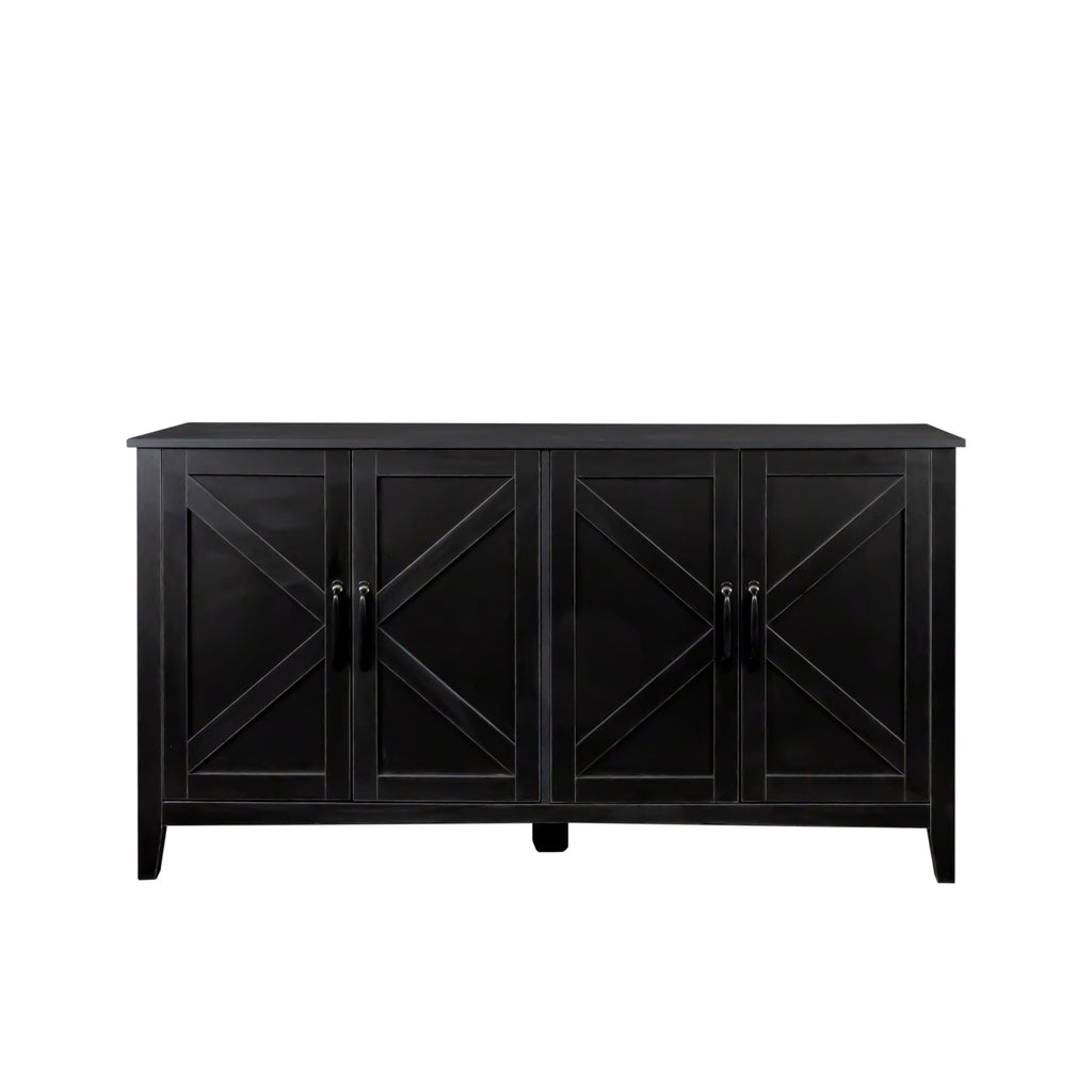 Cabinet with 4 Doors and 4 open shelgves,Freestanding Sideboard Storage Cabinet Entryway Floor Cabinet for Living Room Office Bedroom - Grand Goldman Shop