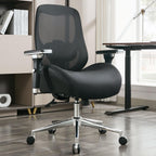 Big and Tall Office Chair with Wide Thick Seat Cushion for Heavy People Ergonomic Computer Mesh Desk Chairs with 4D Armrests,