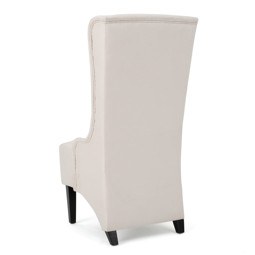 Alight Upholstered Dining Chair with High Back and Birch Wood Legs, Beige - Grand Goldman Shop