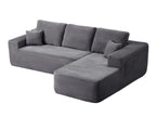 104' Cloud Sectional Sofa with L-Shape Chaise and Side Pockets , Modern Modular Design, Deep Seating, Upholstered Couch for Living Room/Bedroom, No Assembly Required (Plush Fabric), Grey,Right - Grand Goldman Shop
