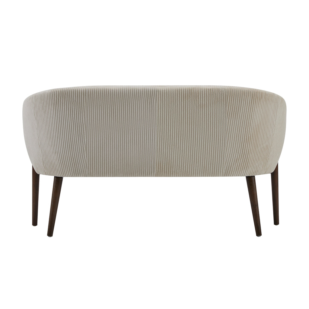 Corduroy Recessed Arm Loveseat(Beige+Walnut-65780) - Grand Goldman Shop