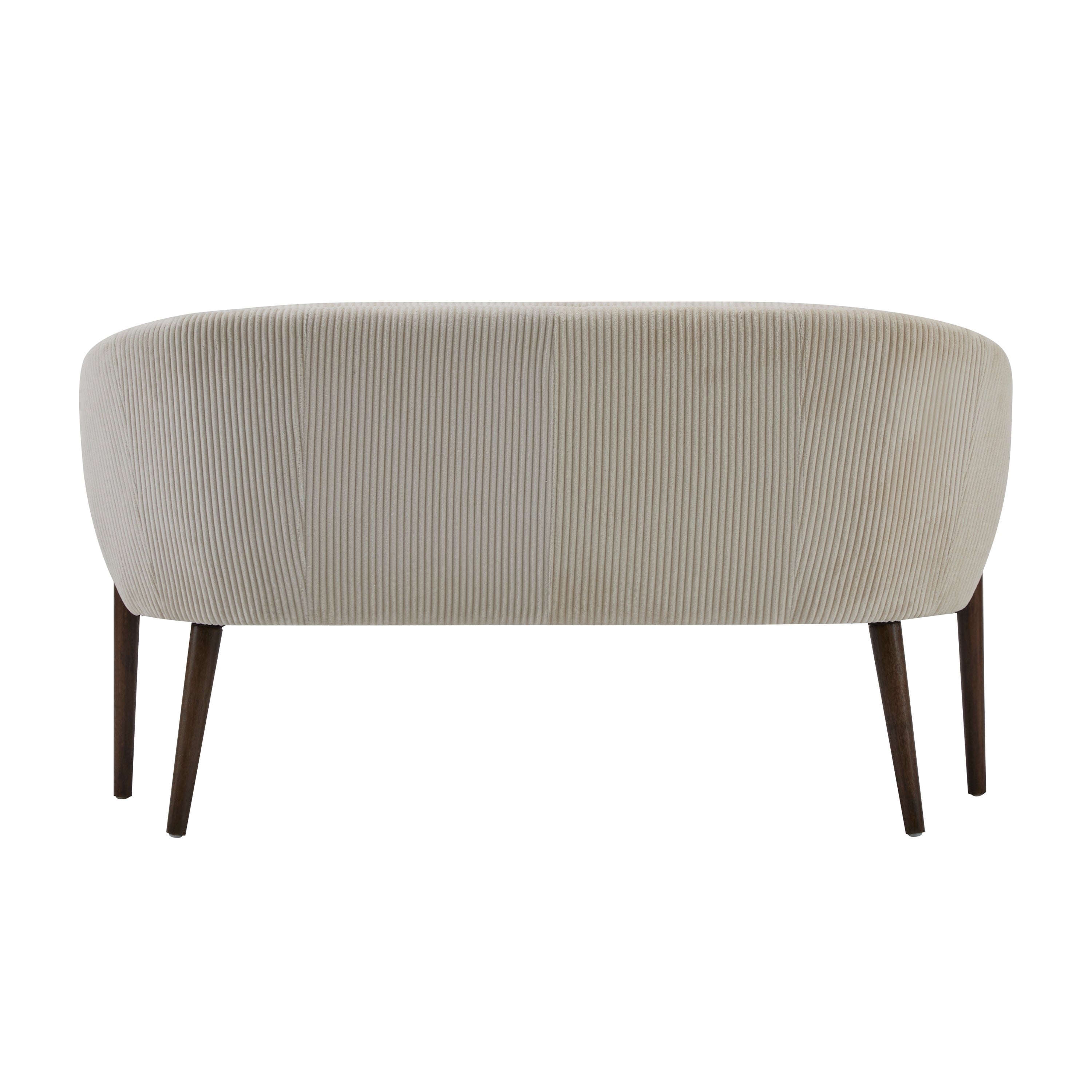 Corduroy Recessed Arm Loveseat(Beige+Walnut-65780) - Grand Goldman Shop