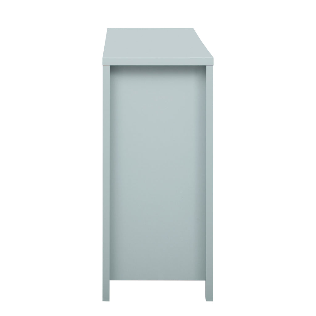 U_STYLE Modern 55.1'' Sideboard Buffet Cabinet with 2 Drawers & 4 Doors, Adjustable Shelves, Wave-Pattern Design, Aluminum Handles, Painted MDF, Scandinavian Storage for Dining Room, Living Room - Grand Goldman Shop