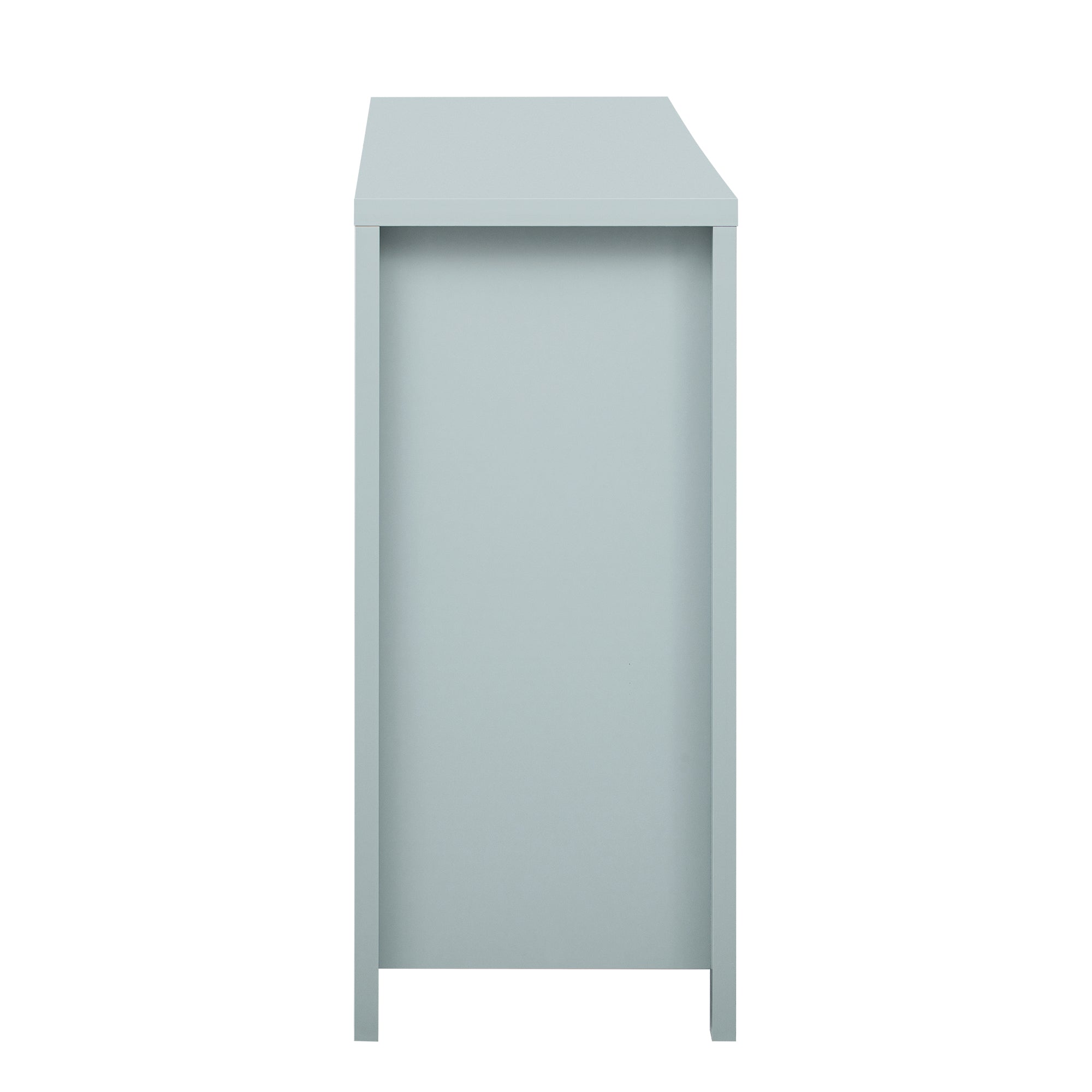 U_STYLE Modern 55.1'' Sideboard Buffet Cabinet with 2 Drawers & 4 Doors, Adjustable Shelves, Wave-Pattern Design, Aluminum Handles, Painted MDF, Scandinavian Storage for Dining Room, Living Room - Grand Goldman Shop