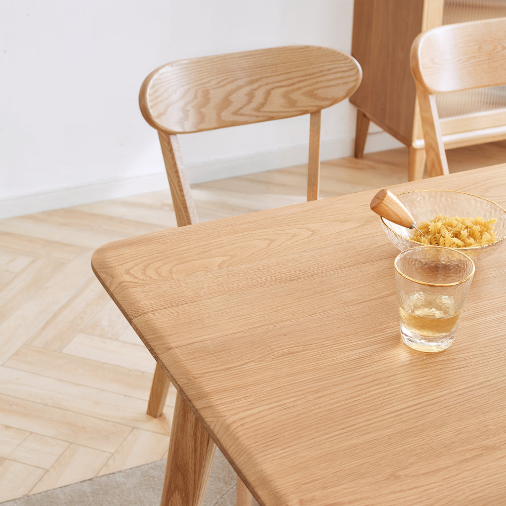 Natural Oak Dining Chair Set of 4 - Solid Wood, FAS Grade, Simple Design, 46.5x54x80cm - Grand Goldman Shop