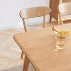 Natural Oak Dining Chair Set of 4 - Solid Wood, FAS Grade, Simple Design, 46.5x54x80cm - Grand Goldman Shop