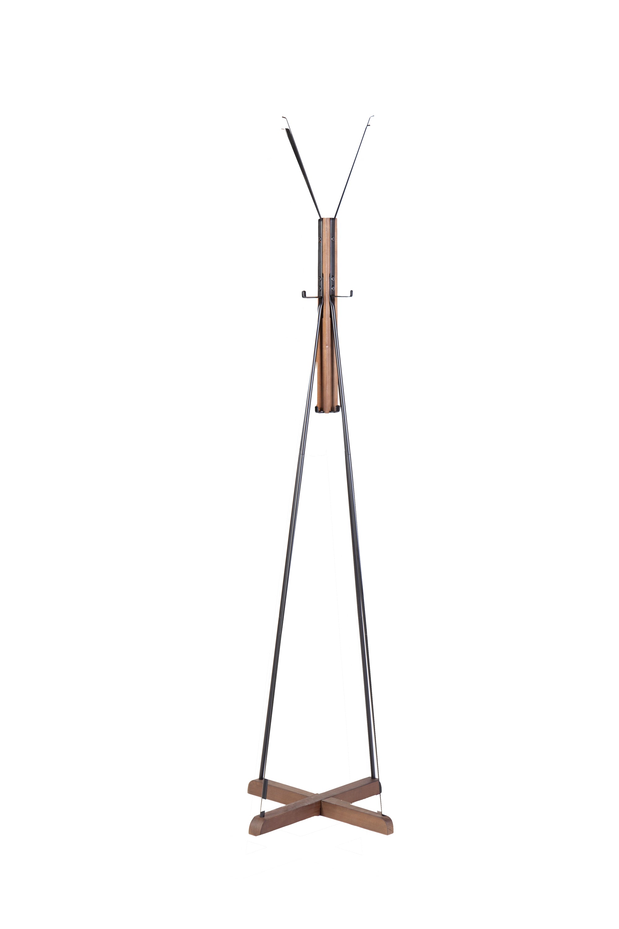 Reclaimed Wood and Metal Freestanding Coat Rack with Hooks use in bedroom, living room - Grand Goldman Shop