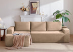 96.9'Cloud Sectional Couch with L-Shape Chaise,Modern Modular Sofa with Deep Seat,,Upholstered Couches for Living Room Bedroom,No Assembly Required,(Plush Corduroy Fabric),Camel - Grand Goldman Shop