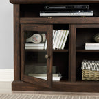 Modern TV Stand for up to 65 Inch TVs, Entertainment Center Farmhouse TV Cabinet Media Console Table with Glass Doors for Living Room, Brown 60'W*15.75'D*29'H - Grand Goldman Shop