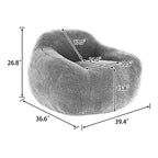 Giant Bean Bag Chair for Adults, Spacious Memory Foam Bean Bag Sofa with Armrests in Light Gray Teddy Fabric, Comfy Seating for Living Room or Bedroom - Grand Goldman Shop